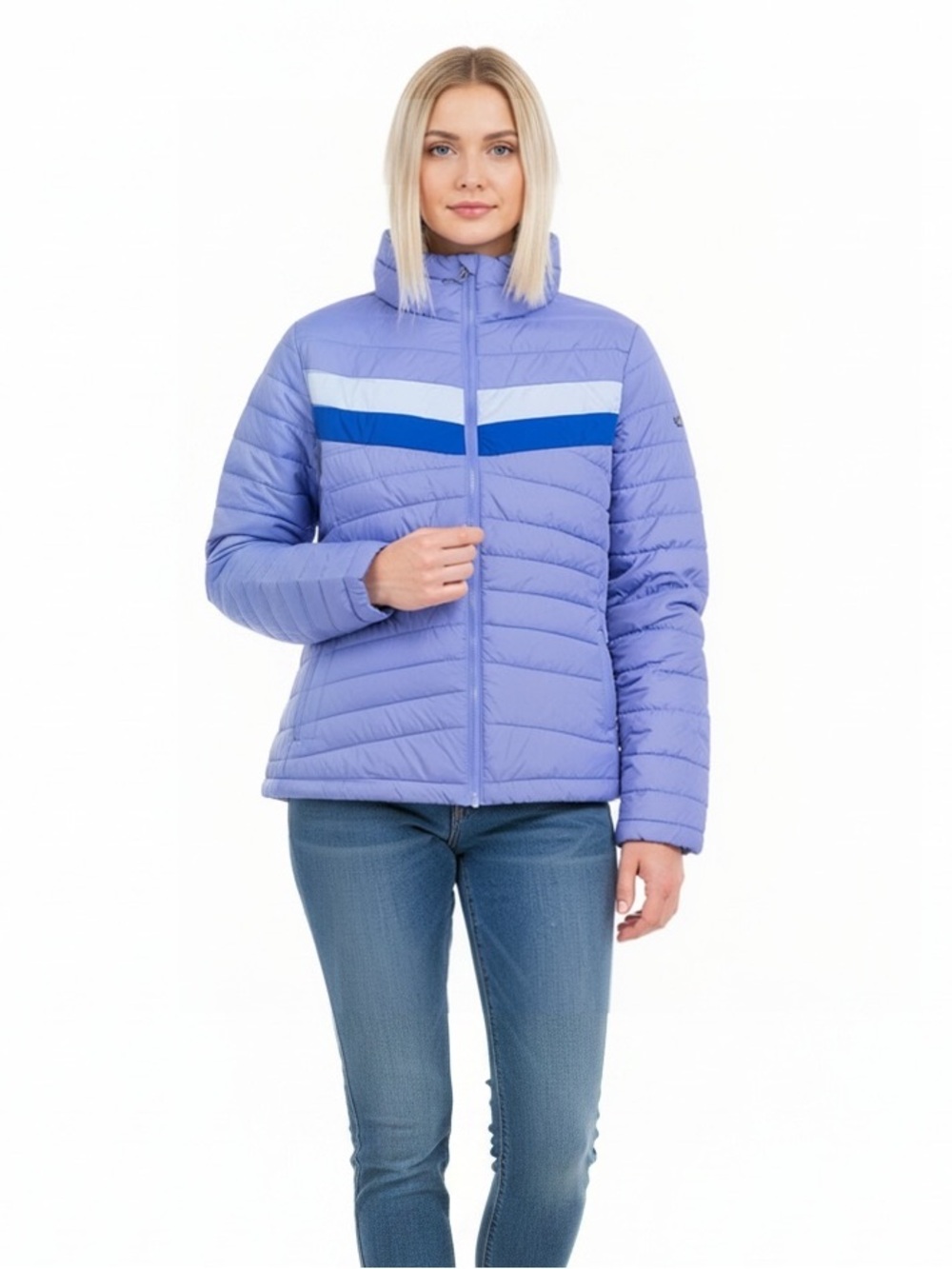 Columbia Women’s XL WHITE OUT ll OMNI HEAT Jacket Zippered Hand Pockets